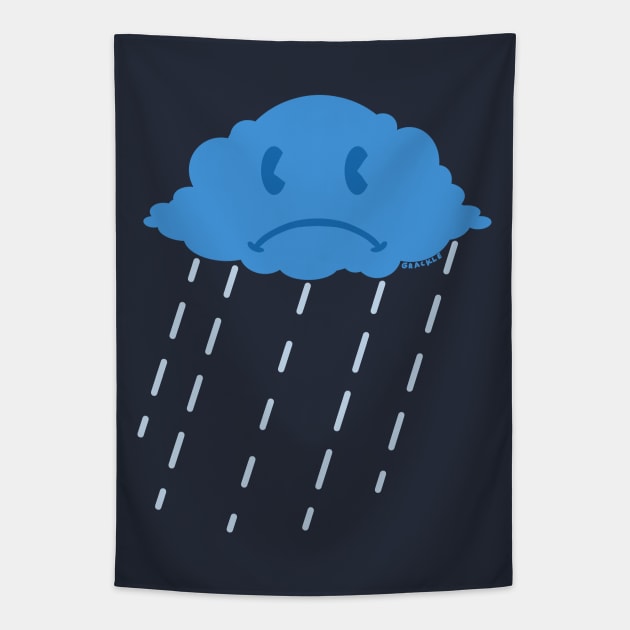 Stormy Little Rain Cloud Tapestry by Jan Grackle