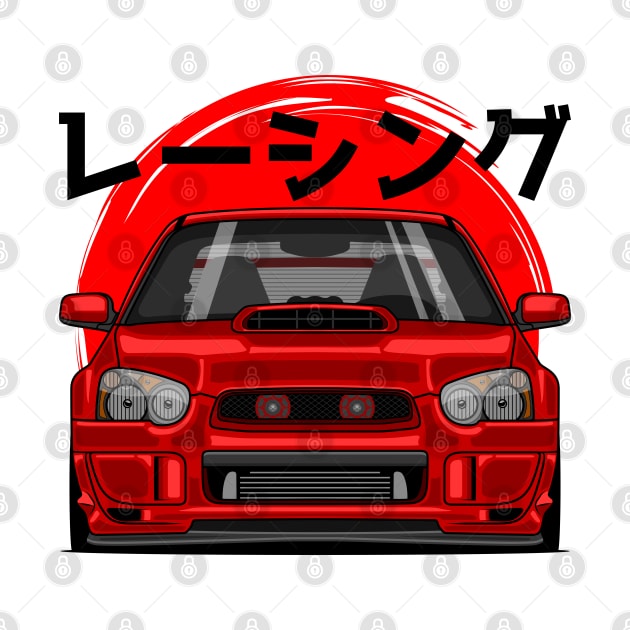 Red Impreza WRX STI Blobeye by GoldenTuners