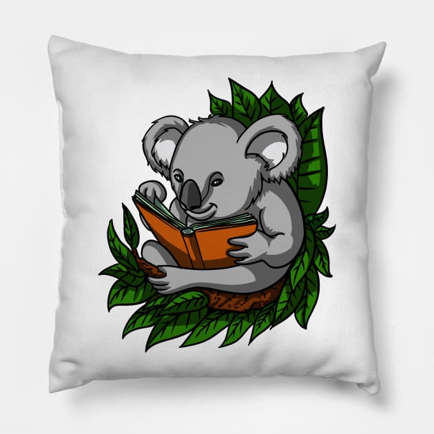 Koala Bear Book Lover Pillow by underheaven