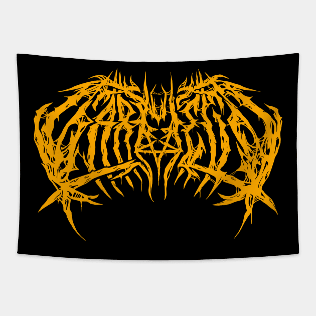 Garfield (Lasagna Orange Variant) - Death Metal Logo Tapestry by Brootal Branding