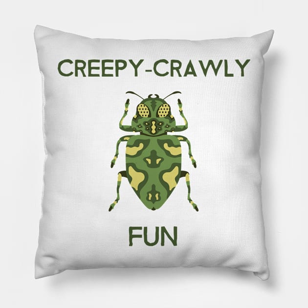 Creepy-crawly fun Pillow by Witty Wear Studio