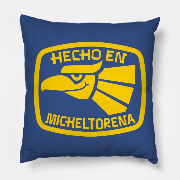 Gold 'Hecho en Micheltorena' Pillow by micheltorena