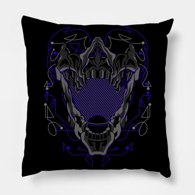 skull steel Pillow by SHINIGAMII