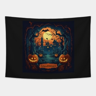 Scary halloween town Tapestry