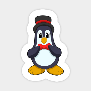 Penguin as Groom with Ribbon & Hat Magnet
