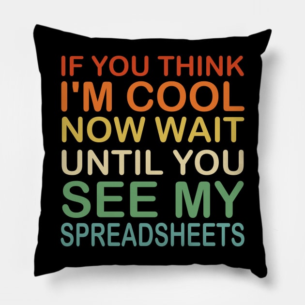 If You Think I'm Cool Now Wait Until You See My Spreadsheets Pillow by Mr.Speak