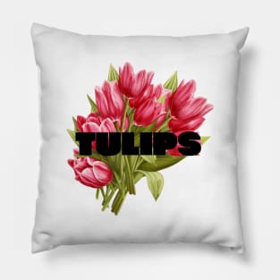 Tulip Art Deco Positive Flora Minimalist Vintage Pillow