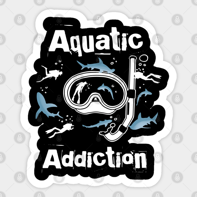 Scuba Diving Product Diver And Snorkeling Aquatic Addiction Print - Ocean - Sticker