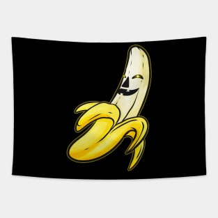 Evil Jack O Lantern Banana Halloween Tapestry