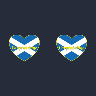 Cargenbridge Scotland UK Scotland Flag Heart T-Shirt