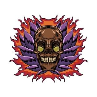 Skulls w fire T-Shirt