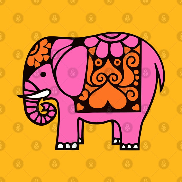 Pink Summer Elephant by katmargoli
