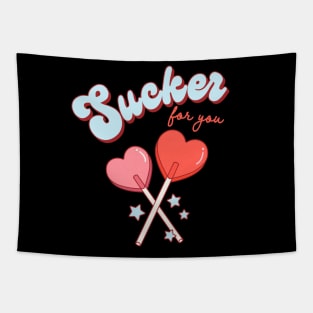Sucker For You Lollipop Heart Candy Valentines Day Tapestry