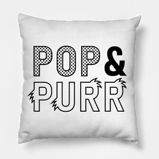 Pop & Purr Logo (Black) Pillow