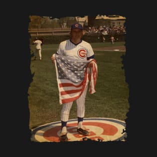 Rick Monday in Chicago Cubs Old Photo Vintage T-Shirt