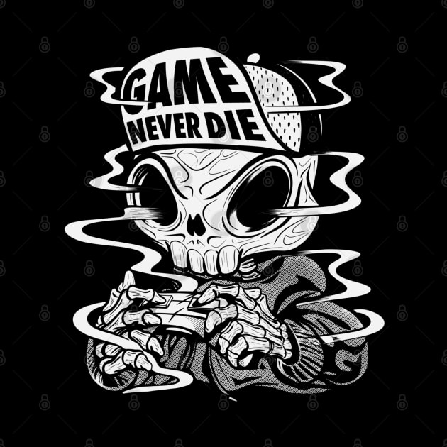 Crazy Skull, Game Never Die, Marketplace  T-shirt, Accessories, Home and Decoration. by Vittor Design