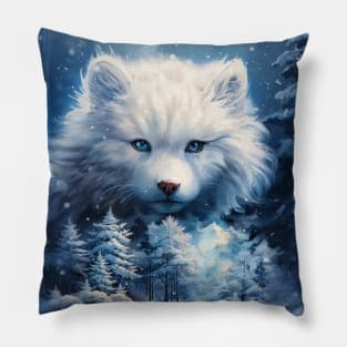 White Wolf Pillow