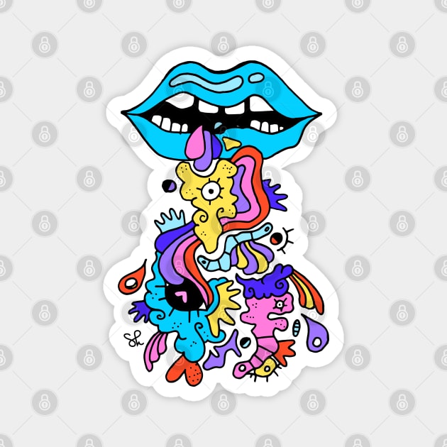 Blue Lips Magnet by ShelbyWorks