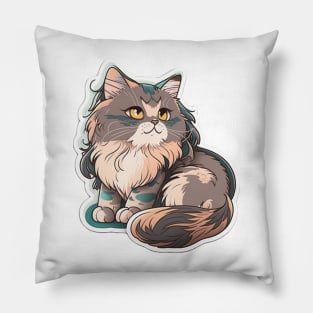 Majestic Maine Coon Cat Sticker Pillow