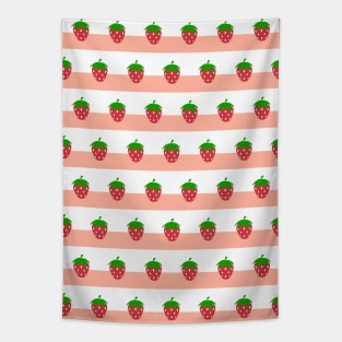 Striped Strawberry Pattern Tapestry