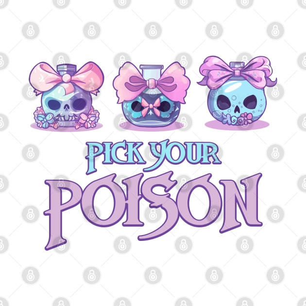 Pick Your Poison Cute Kawaii Witchy Magic Portion Bottles by Irene Koh Studio