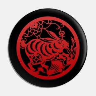 Chinese Zodiac Rabbit in Red Pin