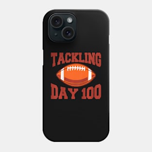 Kids 100 Days Of School Boys 100th Day Of School Tackling Day 100 Phone Case