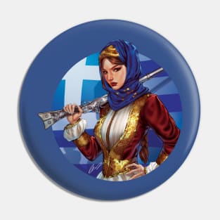 Greek Warrior Woman Pin