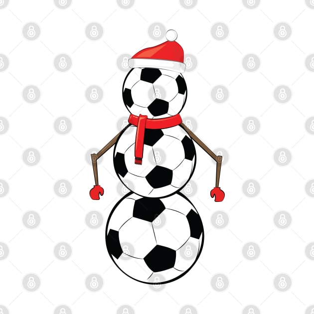 Funny Christmas Football / Soccer Snowman by DesignWood-Sport