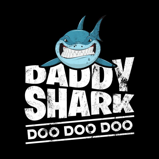 Daddy Shark Fathers Day Gift to Husband Dad From Wife Son Daughter by Adamita