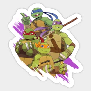 2012 turtles flipping leo off Sticker for Sale by bluezeri