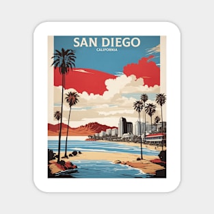 San Diego California United States of America Tourism Vintage Magnet