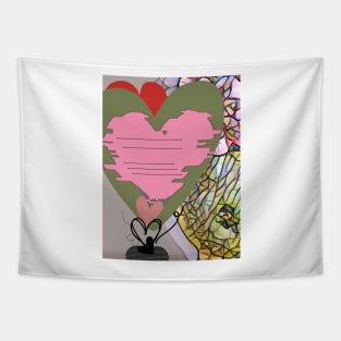 Pink note hearts for santa clause Tapestry