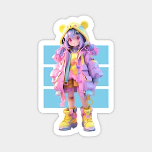 AKBLM - KAWAII かわいい DECORA KUMIKO CHAN | MEGA CUTE 3D PASTEL ANIME GIRL Magnet