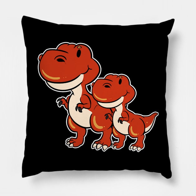 Dinosaur Dino Tyrannosaurus Rex Fossil Stone Age Pillow by amango