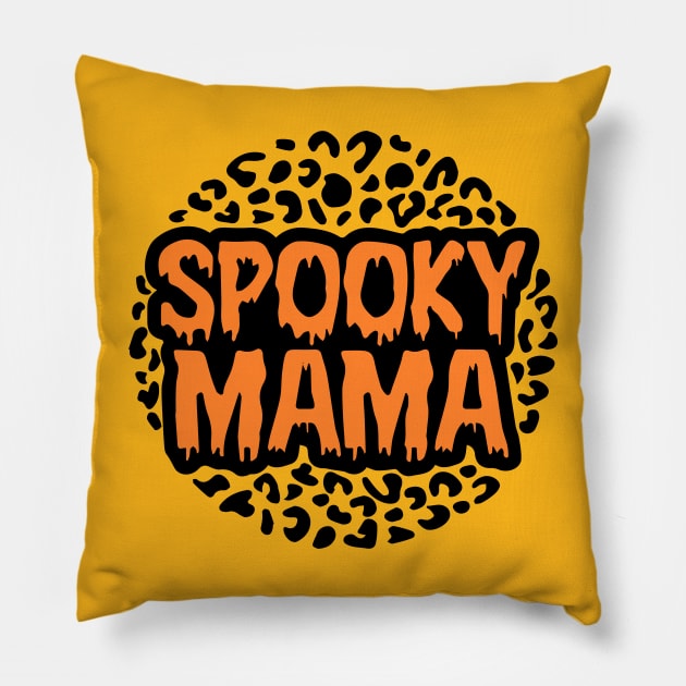 Best gift for halloween Spooky Mama Trick or treat scarry pumpkin with bats Pillow by NaniMc