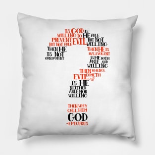 Epicurean Paradox Word Cloud by Tai's Tees Pillow
