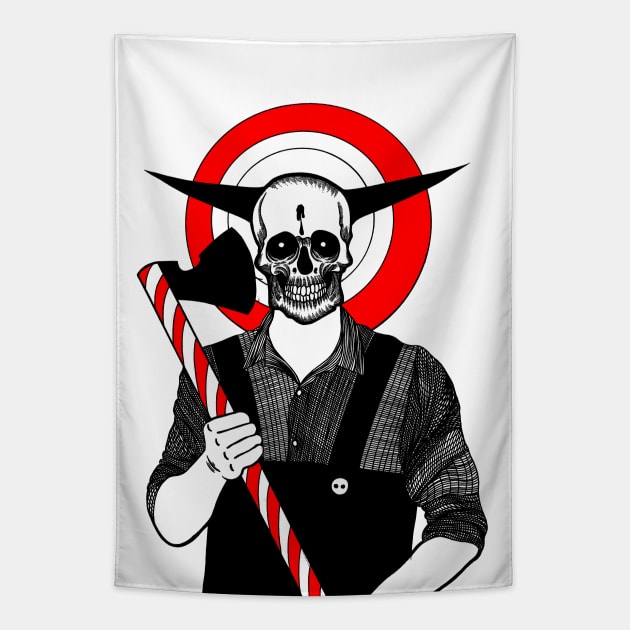 Demonic Farmer Tapestry by FUN ART