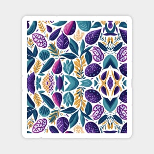Seamless pattern with tropical leaves and plants. Magnet