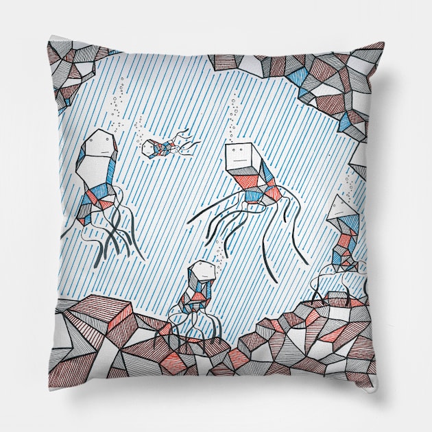 Oceageometry Pillow by DavidCentioli