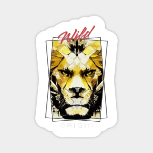 Lion Wild Nature Free Spirit Art Brush Painting Magnet