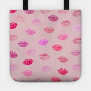 Kiss and lips pattern Tote