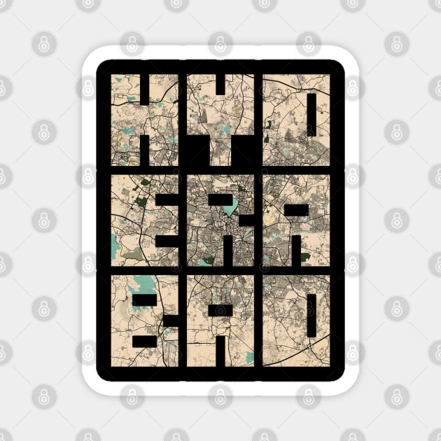 Hyderabad, India City Map Typography Vintage Hyderabad TeePublic