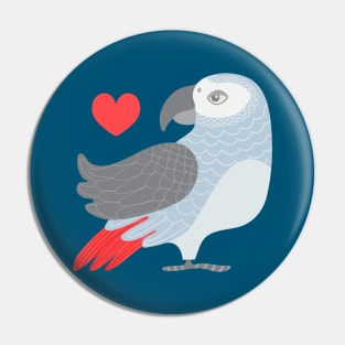 PARROT LOVE Tropical Bird with Heart - UnBlink Studio by Jackie Tahara Pin