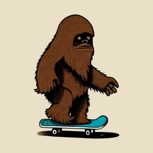 Bigfoot Sasquatch Skateboarding T-Shirt