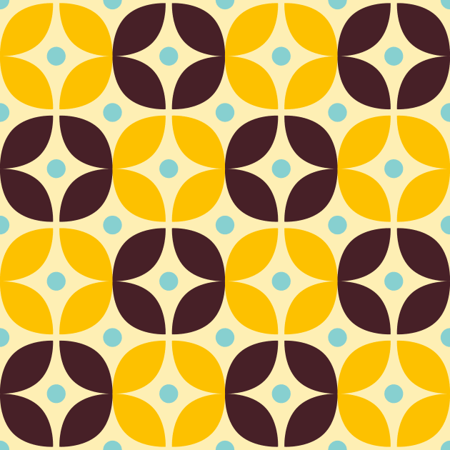 Geometric Pattern: Stylised Flower: Brown/Yellow Kids T-Shirt by Red Wolf