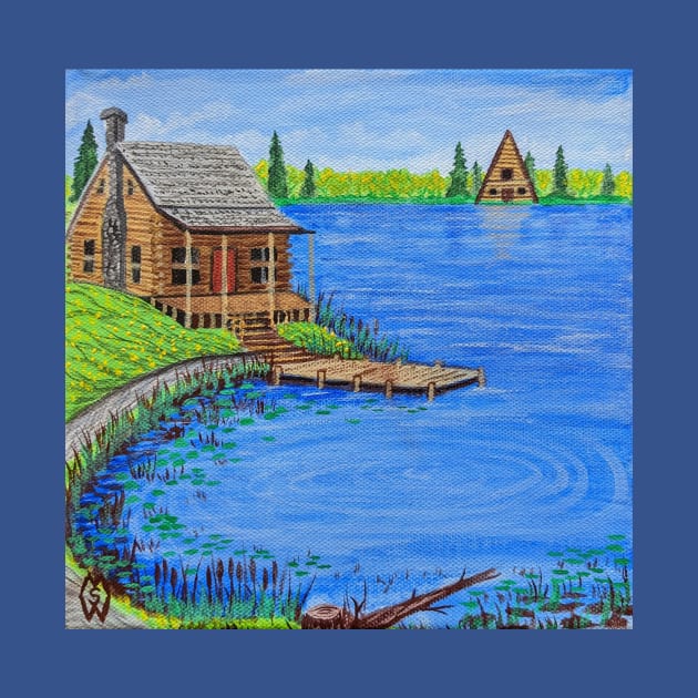 Cabin at the Lake in the Spring Season by Matt Starr Fine Art