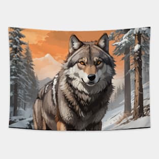 Wolf in The Snow Tapestry