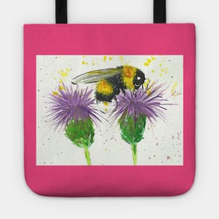 Bumble bee and Thistles Tote