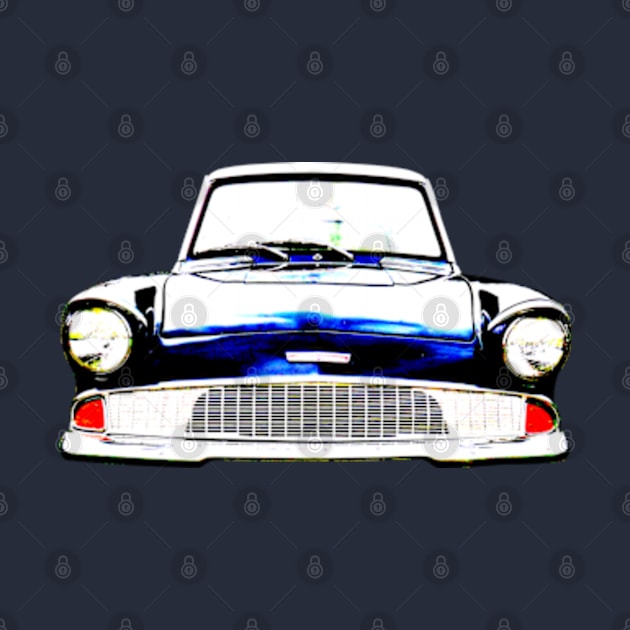 Ford Anglia 105E 1960s classic car high contrast by soitwouldseem